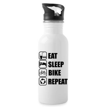 eat,sleep,bike,repeat Cycling - Water bottle with straw - white - Right