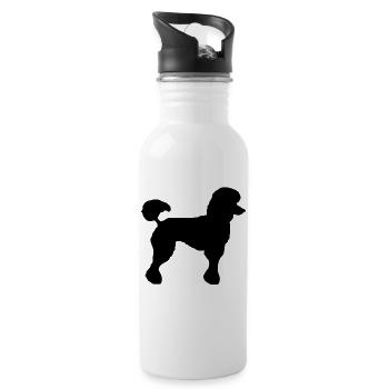 caniche - Gourde avec paille intégrée - blanc - Droite