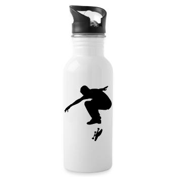 Skateboarder - Gourde avec paille intégrée - blanc - Droite