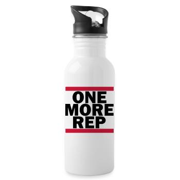 GYM, ONE MORE REPEAT - Trinkflasche mit integriertem Trinkhalm - Weiß - Rechts