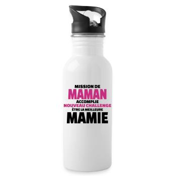 nouveau challenge être la meilleure mamie - Gourde avec paille intégrée - blanc - Droite