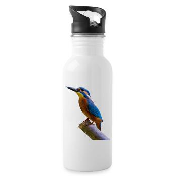 eisvogel - Trinkflasche mit integriertem Trinkhalm - Weiß - Rechts