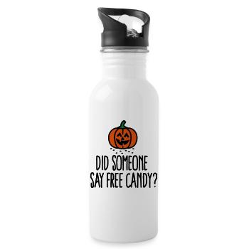 Did someone say free candy? Halloween - Water bottle with straw - white - Right