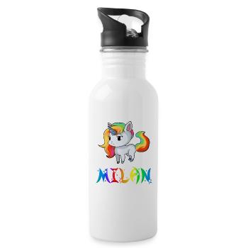 Einhorn Milan - Trinkflasche mit integriertem Trinkhalm - Weiß - Rechts