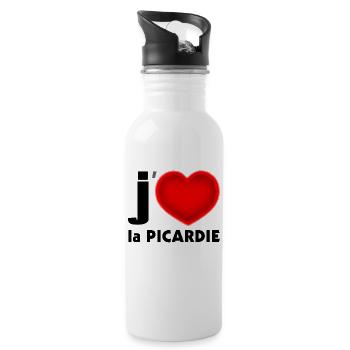 I love Picardie - Water bottle with straw - white - Right