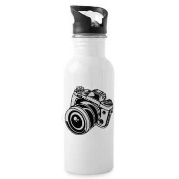 2541614 135426425 camera - Trinkflasche mit integriertem Trinkhalm - Weiß - Rechts