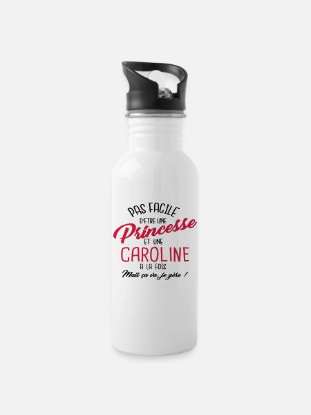 Princesse et Caroline - Gourde avec paille intégrée - blanc