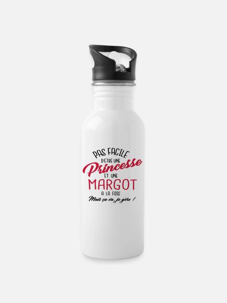 Princesse et Margot - Gourde avec paille intégrée - blanc