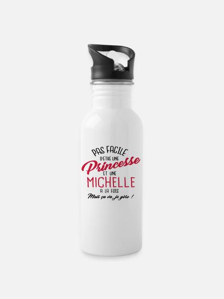 Princesse et Michelle - Gourde avec paille intégrée - blanc