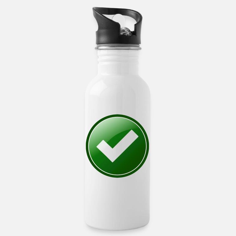 Approved - Water bottle with straw - white