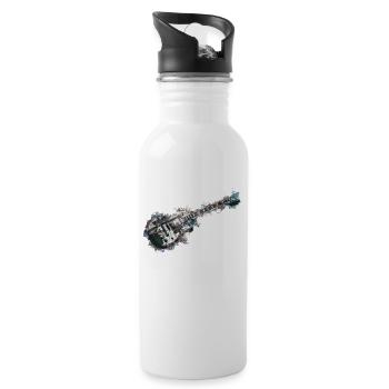 Limitierte Edition - Gitarre - Trinkflasche mit integriertem Trinkhalm - Weiß - Rechts
