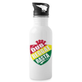 dub reggae rasta - Trinkflasche mit integriertem Trinkhalm - Weiß - Rechts