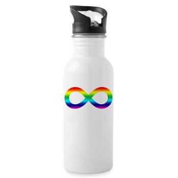 Infinity rainbow - Water bottle with straw - white - Right
