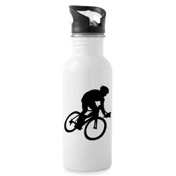 Biker, radfahren, radfahrer - Trinkflasche mit integriertem Trinkhalm - Weiß - Rechts