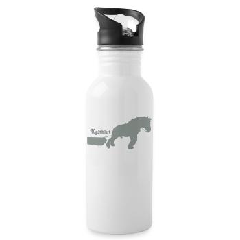 kaltblutziehtklein - Trinkflasche mit integriertem Trinkhalm - Weiß - Rechts