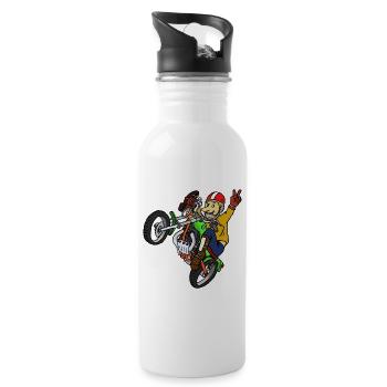 trialmoto_austria - Gourde avec paille intégrée - blanc - Droite