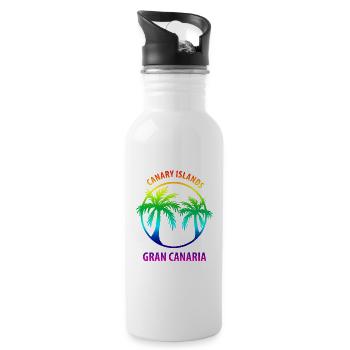 Îles Canaries Grande Canarie Rainbow Gay - Gourde avec paille intégrée - blanc - Droite