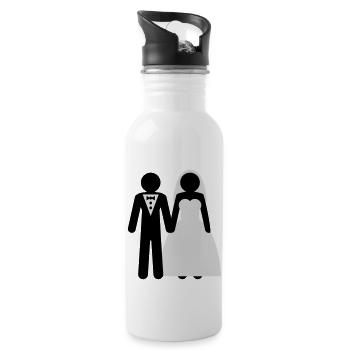 wedding_couple - Trinkflasche mit integriertem Trinkhalm - Weiß - Rechts