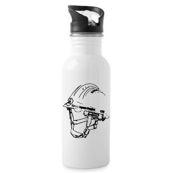 Casque Pompier JSP - Gourde avec paille intégrée - blanc - Droite