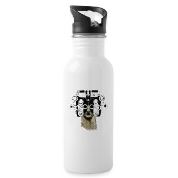 Alpaca&Phoropter - Water bottle with straw - white - Right