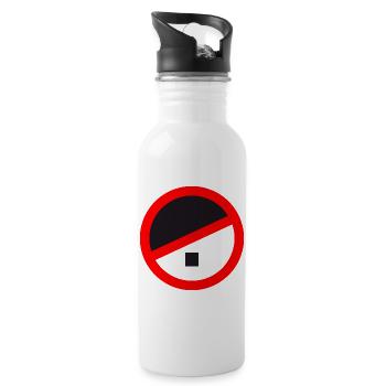 circulaire rond adolf interdit non no racism logo text d - Gourde avec paille intégrée - blanc - Droite