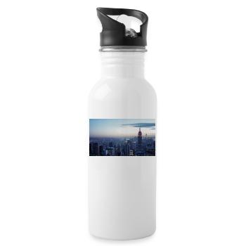 New York City - Water bottle with straw - white - Right