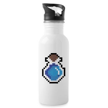 Potion bleue pixel art - Gourde avec paille intégrée - blanc - Droite