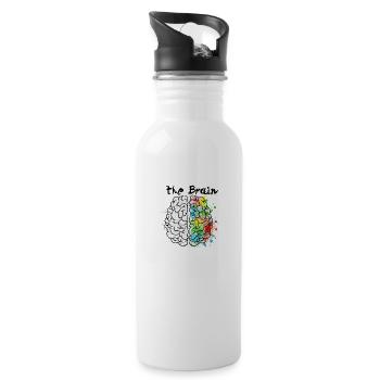 The Brain - Trinkflasche mit integriertem Trinkhalm - Weiß - Rechts
