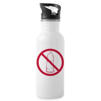 no forbidden shield condom with protection - Water bottle with straw - white - Right