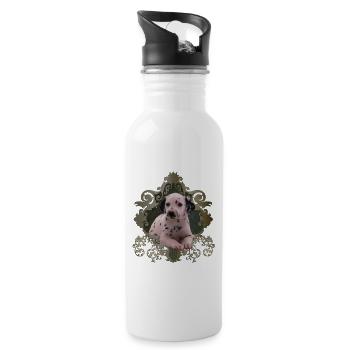 Netter Dalmatiner - Trinkflasche mit integriertem Trinkhalm - Weiß - Rechts