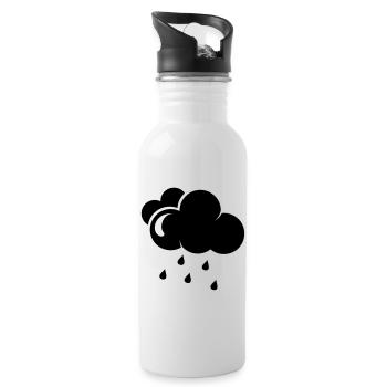 Cloud with rain drops - Water bottle with straw - white - Right
