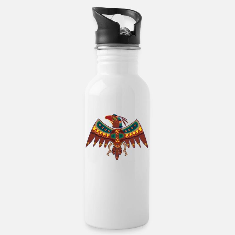 Falcon - Water bottle with straw - white