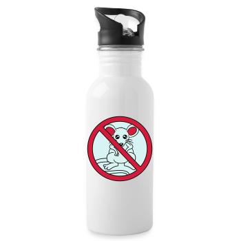 forbidden sign crossed out no mouse suess n - Water bottle with straw - white - Right