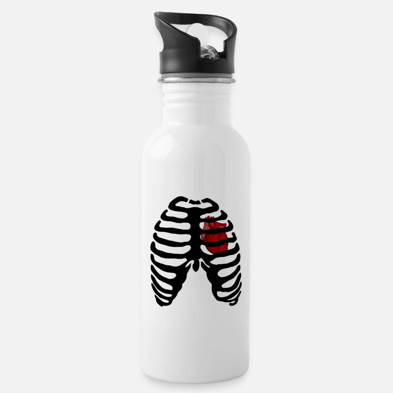Rib cage Heart - Gourde avec paille intégrée - blanc