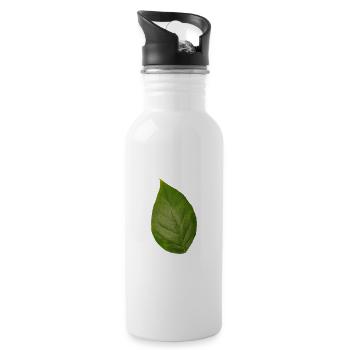 Leaf tree plant spring summer autumn green - Water bottle with straw - white - Right