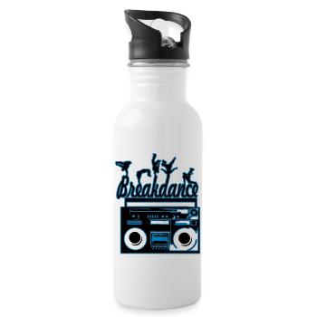 break dancing - Water bottle with straw - white - Right