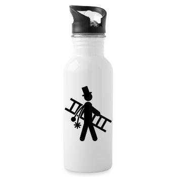schornsteinfeger____f1 - Trinkflasche mit integriertem Trinkhalm - Weiß - Rechts