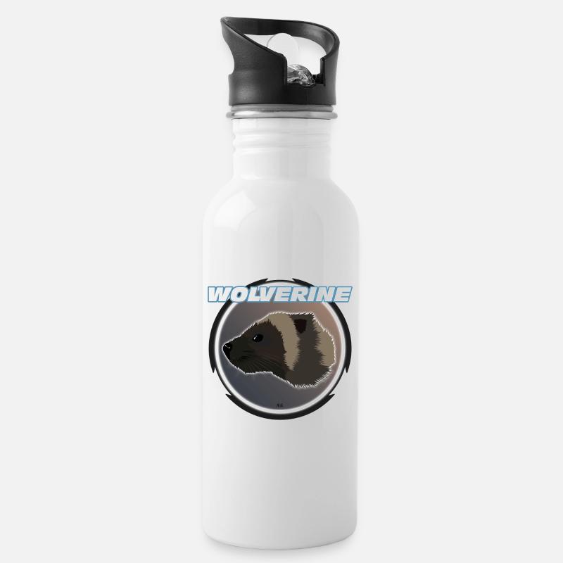 Wolverine - Trinkflasche mit integriertem Trinkhalm - Weiß