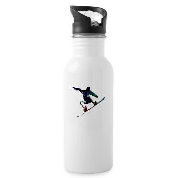snowboarder - Gourde avec paille intégrée - blanc - Droite