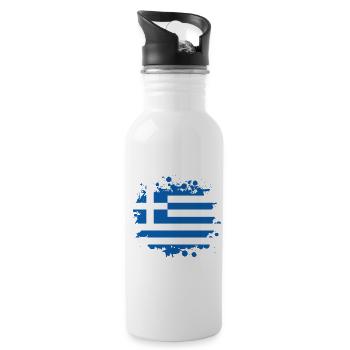 Grèce Taches / Cadeau Athènes Drapeau Greece - Gourde avec paille intégrée - blanc - Droite