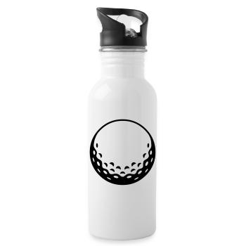 Golfball - einfärbbar - Trinkflasche mit integriertem Trinkhalm - Weiß - Rechts
