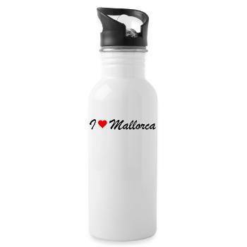 Mallorca - Trinkflasche mit integriertem Trinkhalm - Weiß - Rechts