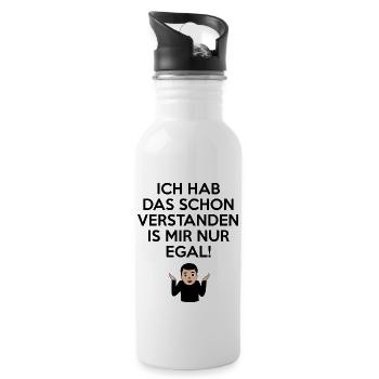 ich hab das schon verstanden ist mir nur egal - Trinkflasche mit integriertem Trinkhalm - Weiß - Rechts