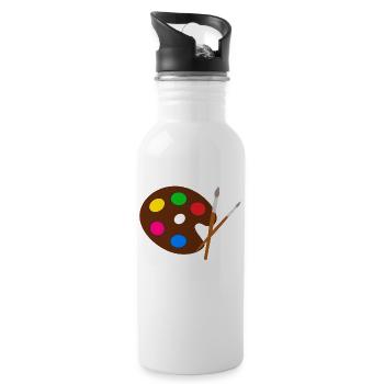 Artist Color Palette Brush - Water bottle with straw - white - Right