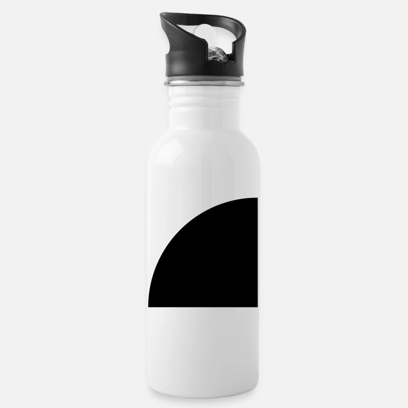 Viertelkreis - Trinkflasche mit integriertem Trinkhalm - Weiß