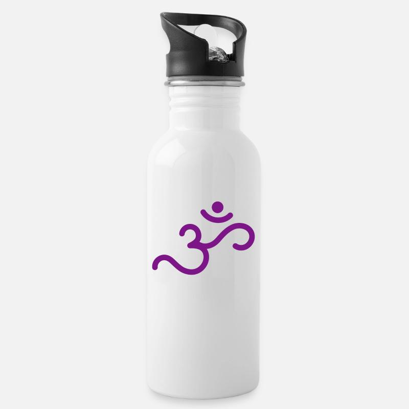 Om 15 - Trinkflasche mit integriertem Trinkhalm - Weiß