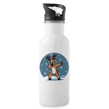 Süßes Dab Dabbing Rentier Tanzen Weihnachten Xmas - Trinkflasche mit integriertem Trinkhalm - Weiß - Rechts