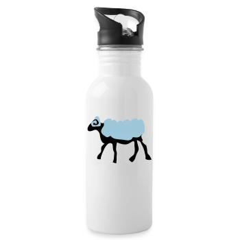 sheep_farm_animal - Water bottle with straw - white - Right