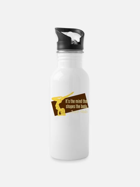 Workout Pilates Fitness Training Spruch Zitat - Trinkflasche mit integriertem Trinkhalm - Weiß