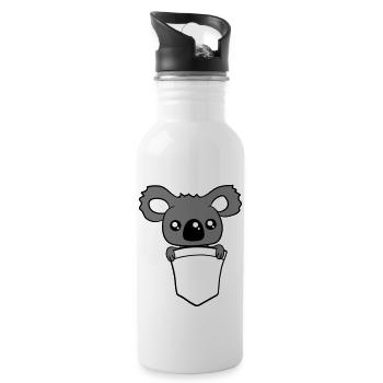 koala baer suess niedlich klein baby kind junges b - Trinkflasche mit integriertem Trinkhalm - Weiß - Rechts